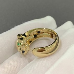 Panthère De Cartier Ring Custom Natural Agate 18K Gold (2)