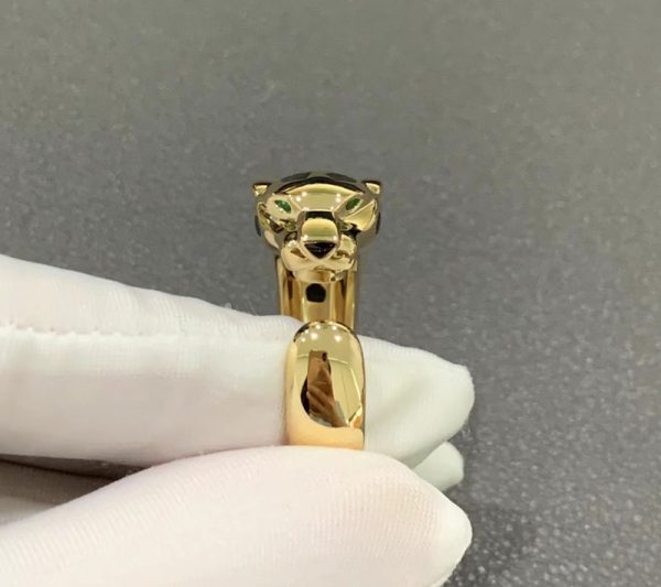 Panthère De Cartier Ring Custom Natural Agate 18K Gold (2)