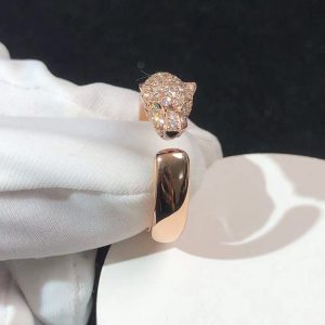 Panthere De Cartier Ring Custom Natural Diamond 18K Rose Gold (2)