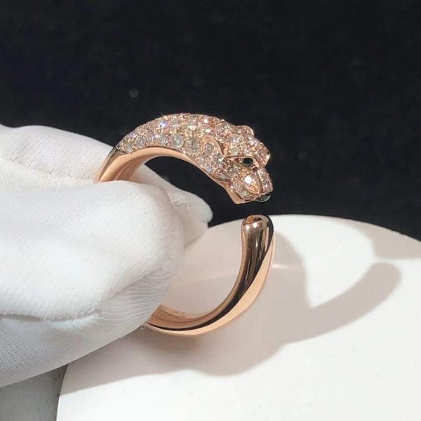 Panthere De Cartier Ring Custom Natural Diamond 18K Rose Gold (2)