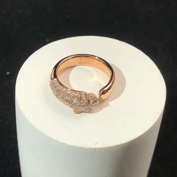 Panthere De Cartier Ring Custom Natural Diamond 18K Rose Gold (2)