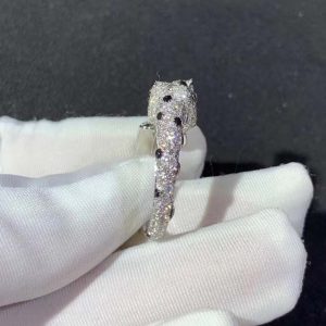 Panthère De Cartier Rings Custom Natural Diamond 18K White Gold (2)