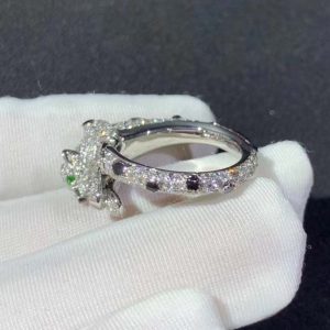 Panthère De Cartier Rings Custom Natural Diamond 18K White Gold (2)