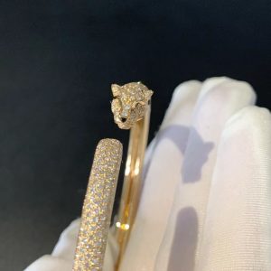 Panthère De Cartier Women Bracelet Custom 18K Gold Natural Diamonds (2)