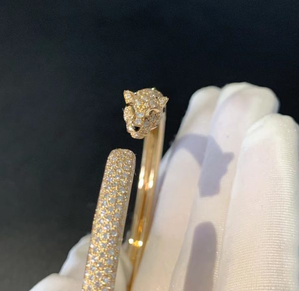 Panthère De Cartier Women Bracelet Custom 18K Gold Natural Diamonds (2)