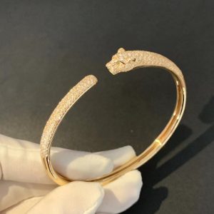 Panthère De Cartier Women Bracelet Custom 18K Gold Natural Diamonds (2)