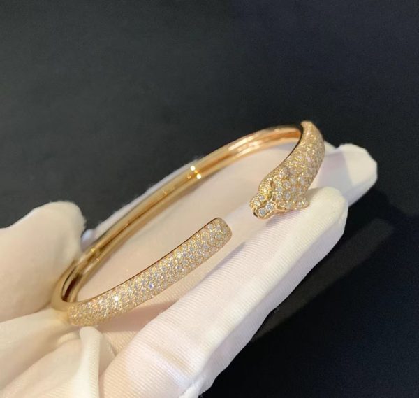 Panthère De Cartier Women Bracelet Custom 18K Gold Natural Diamonds (2)