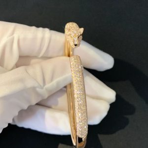 Panthère De Cartier Women Bracelet Custom 18K Gold Natural Diamonds (2)