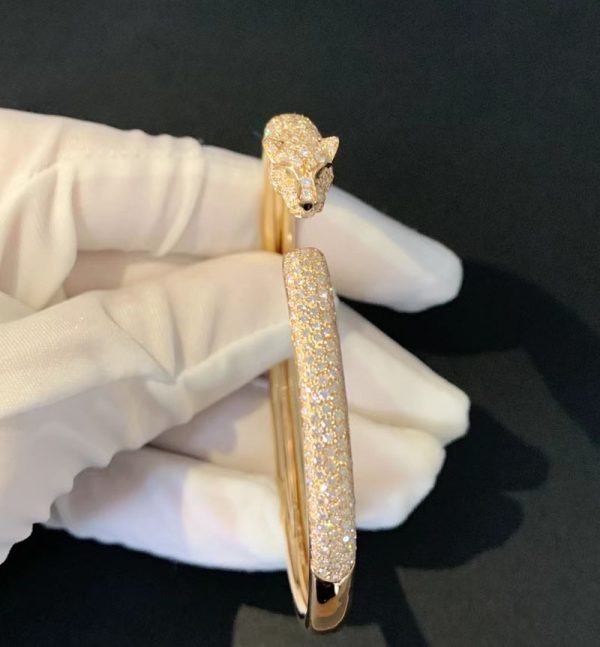 Panthère De Cartier Women Bracelet Custom 18K Gold Natural Diamonds (2)