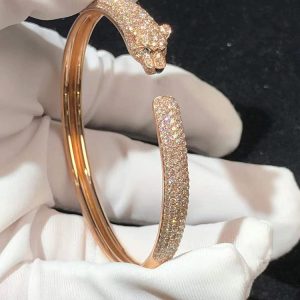 Pathere De Cartier Bracelet Custom Natural Diamond 18K Rose Gold (2)