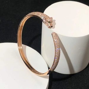 Pathere De Cartier Bracelet Custom Natural Diamond 18K Rose Gold (2)