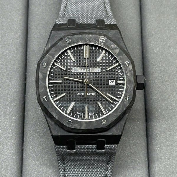 Replica Audemars Piguet Watch Royal Oak 15400 Full Carbon Nylon Strap 41mm