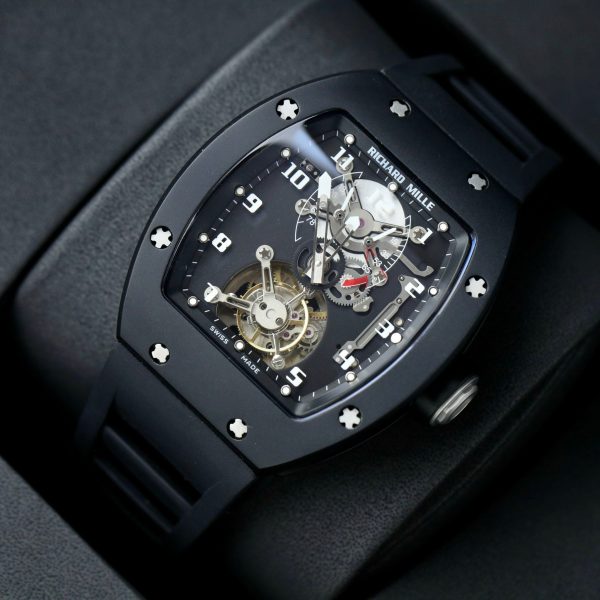 Richard Mille Replica Watch RM001 Tourbillon Black Ceramic 42mm (5)