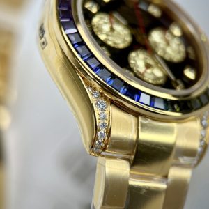 Rolex Daytona Rainbow Best Replica Gold Wrapped Moissanite Ruby Sapphire 40mm (1)