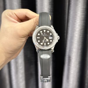 Rolex Yacht Master Custom Moissanite Baguette Diamonds Clean Factory 40mm (1)