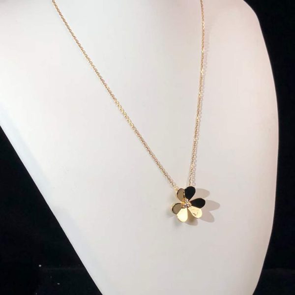 Van Cleef & Arpels Frivole Necklace Custom Natural Diamond 18K Rose Gold (2)