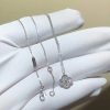 Van Cleef & Arpels Vintage Alhambra Necklace Custom 18K White Gold Natural Diamond (2)