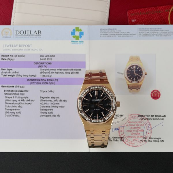 Audemars Piguet Royal Oak 15400OR Customs Moissanite Diamonds Bezel 41mm (4)