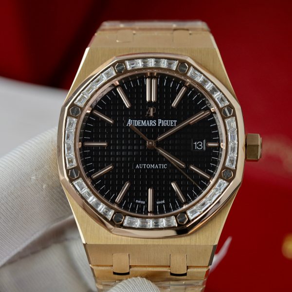 Audemars Piguet Royal Oak 15400OR Customs Moissanite Diamonds Bezel 41mm (4)