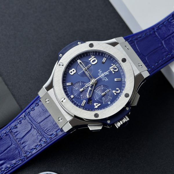 Hublot Big Bang Chronograph Titanium Blue Color Replica Watch 44mm (1)