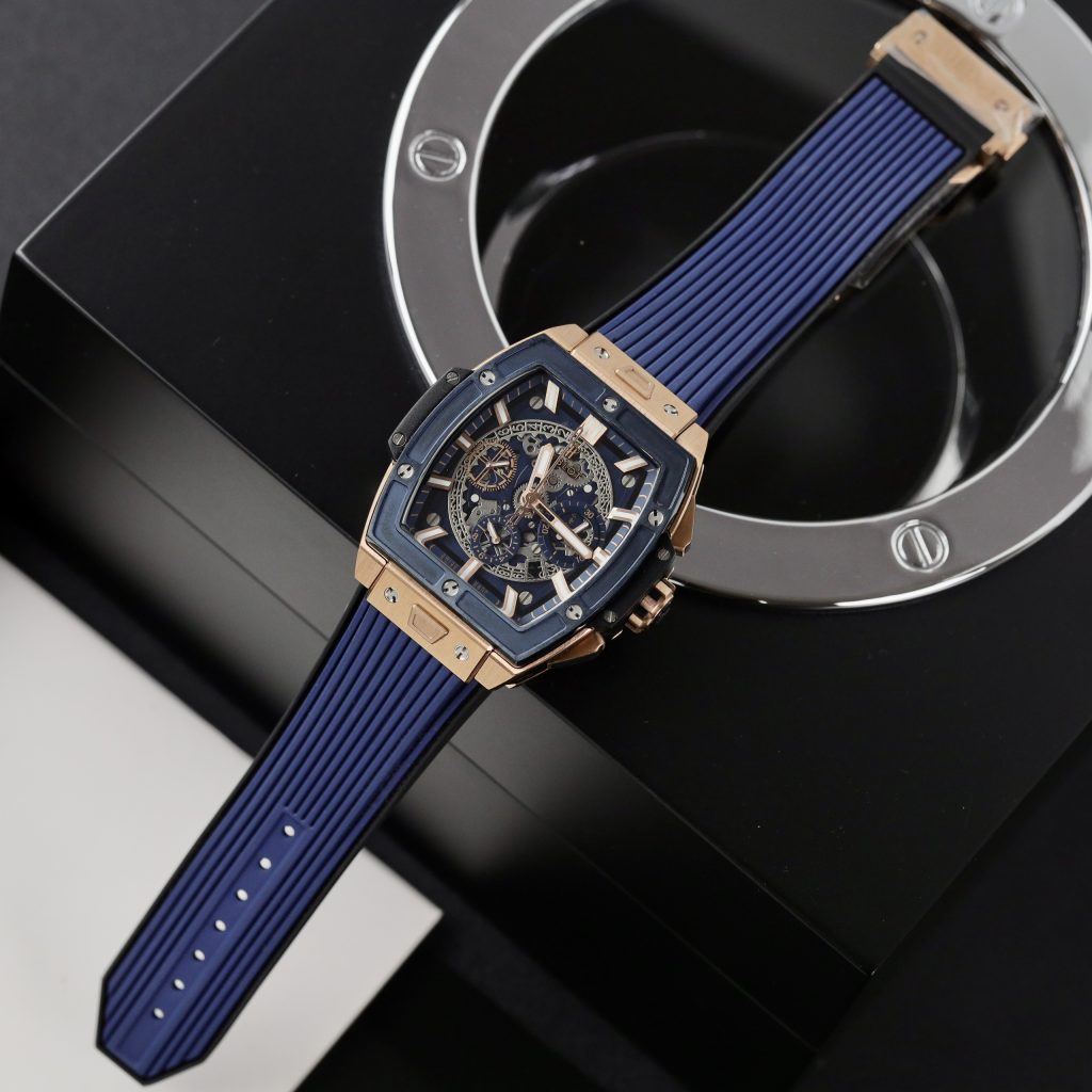 Hublot Spirit Of Big Bang King Gold Bezel Blue Ceramic Replica Watch 42mm (1)