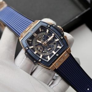 Hublot Spirit Of Big Bang King Gold Bezel Blue Ceramic Replica Watch 42mm (1)