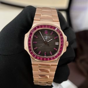 Patek Philippe Nautilus 5723 Customs Synthentic Red Ruby 18K Gold Wrapped 40mm