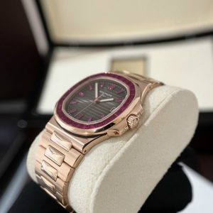 Patek Philippe Nautilus 5723 Customs Synthentic Red Ruby 18K Gold Wrapped 40mm