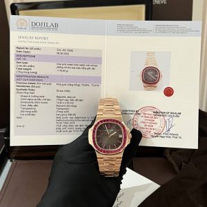 Patek Philippe Nautilus 5723 Customs Synthentic Red Ruby 18K Gold Wrapped 40mm