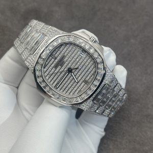 Patek Philippe Solid Gold & CVD Diamonds Customs Best Replica Nautilus 5719 40mm (1)