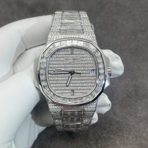 Patek Philippe Solid Gold & CVD Diamonds Customs Best Replica Nautilus 5719 40mm (1)