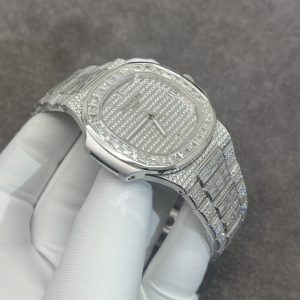 Patek Philippe Solid Gold & CVD Diamonds Customs Best Replica Nautilus 5719 40mm (1)