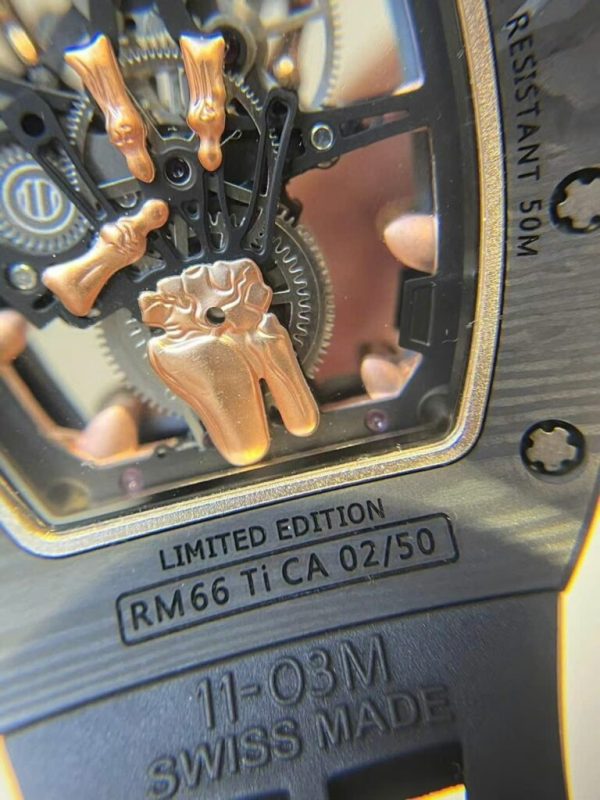 Richard Mille RM66 Best Replica Customs Tourbillon + 18K Gold + Carbon (9)