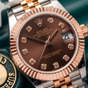 Rolex DateJust Gold Wrapped Best Replica Chocolate Dial GM Factory 31mm (1)