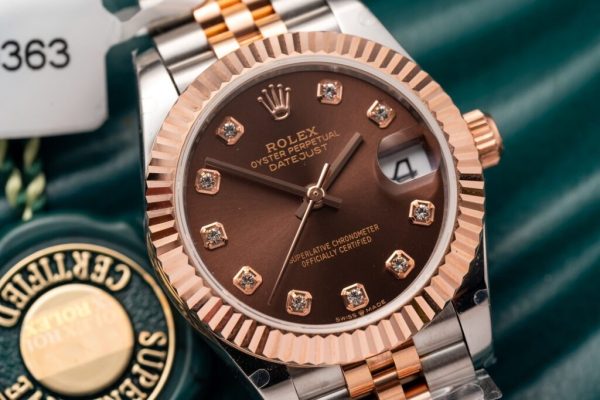 Rolex DateJust Gold Wrapped Best Replica Chocolate Dial GM Factory 31mm (1)