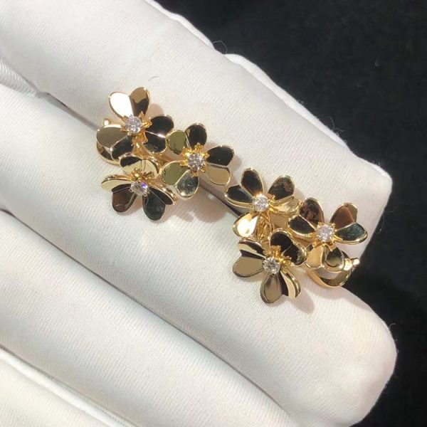 Van Cleef & Arpels Frivole Earring Custom Natural Diamond 18K Gold (2)