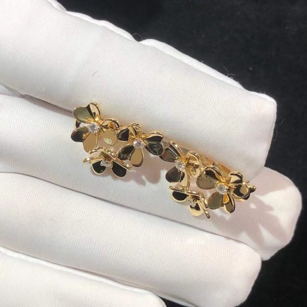 Van Cleef & Arpels Frivole Earring Custom Natural Diamond 18K Gold (2)