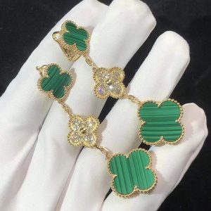 Van Cleef & Arpels Vintage Alhambra Earring Women Gemstone Diamond 18K Gold (2)