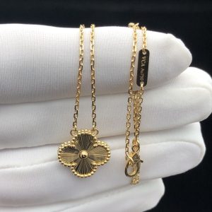 Van Cleef & Arpels Vintage Alhambra Womens Necklace 18K Gold Custom (2)