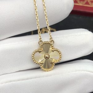 Van Cleef & Arpels Vintage Alhambra Womens Necklace 18K Gold Custom (2)