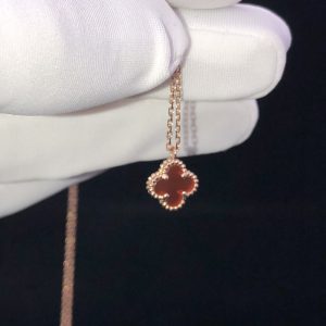 Van Cleef & Arpels Vintage Alhambra Womens Necklace Natural Gemstone 18K Rose Gold (2)