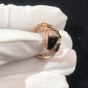 BVLGari Serpenti Vipper Ring Remake Gemstone Diamond 18K Rose Gold (2)