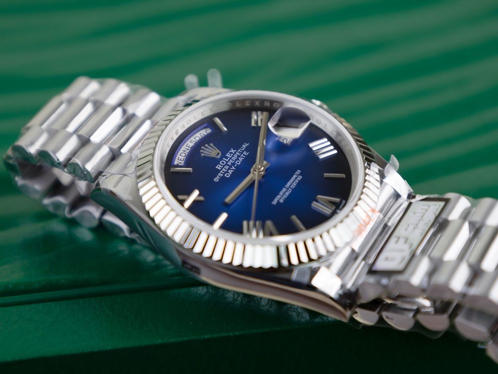 Rolex Day-Date Blue Ombre Best Replica 185 Grams QF Factory 40mm (1)