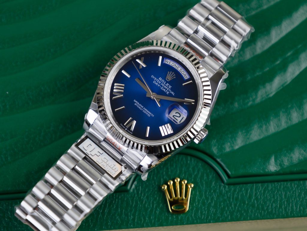 Rolex Day-Date Blue Ombre Best Replica 185 Grams QF Factory 40mm (1)