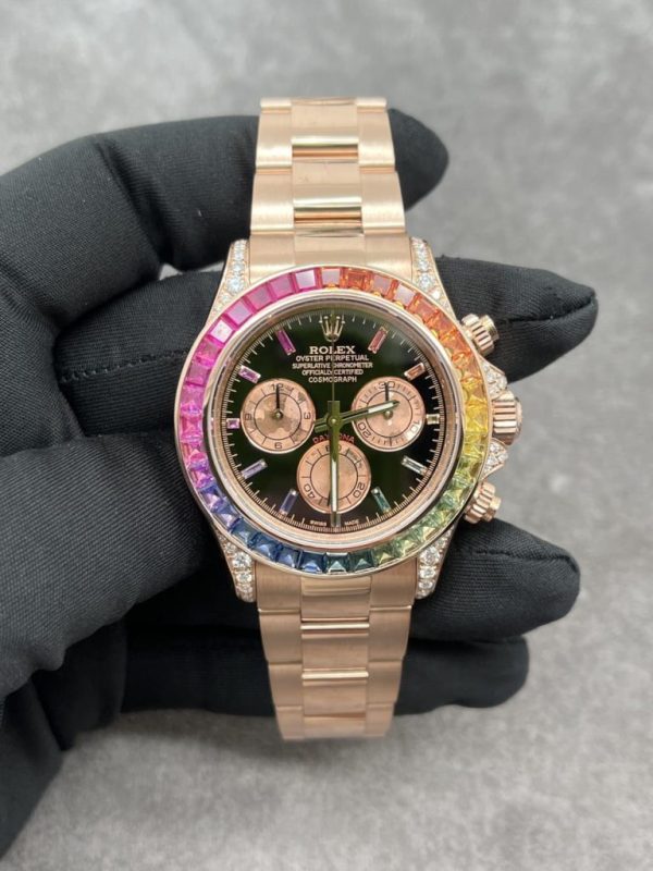 Rolex Daytona Rainbow Real Gold Diamonds & Gemstones Natural