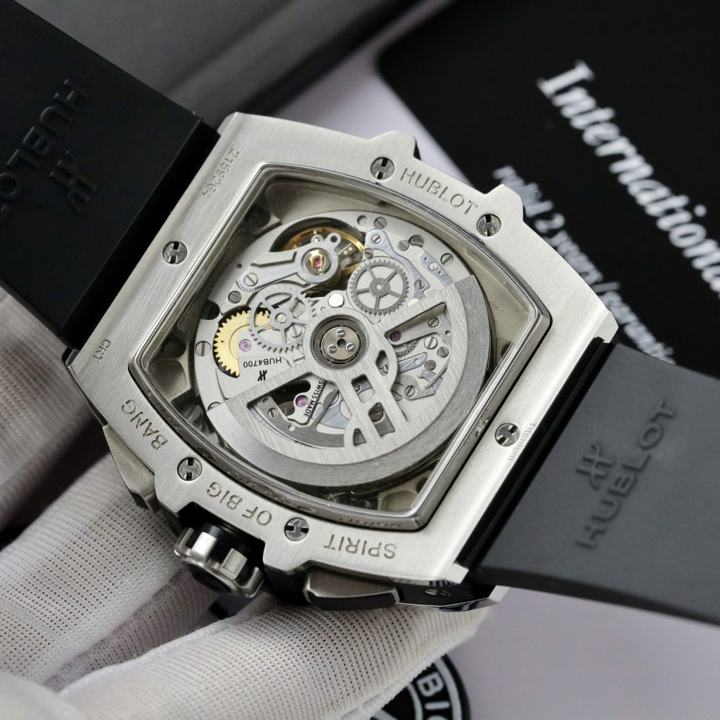 Hublot Spirit Of Big Bang Titanium Dial Blue Replica Watch Custom Moissanite Diamonds 42mm (2)