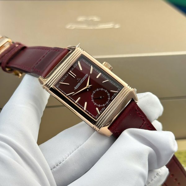 Jaeger LeCoultre Master Reverso Rep 11 Plum Red Dial Leather Strap MG Factory 30x40mm (2)