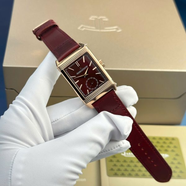 Jaeger LeCoultre Master Reverso Rep 11 Plum Red Dial Leather Strap MG Factory 30x40mm (2)