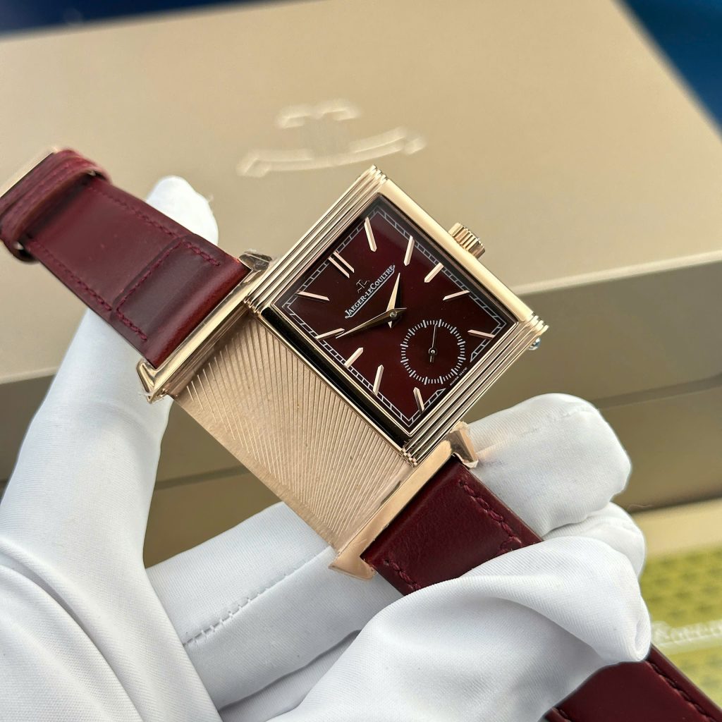 Jaeger LeCoultre Master Reverso Rep 11 Plum Red Dial Leather Strap MG Factory 30x40mm (2)