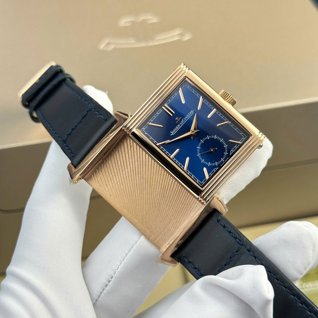 Jaeger LeCoultre Master Reverso Replica 11 Blue Dial Leather Strap MG Factory 30x40mm (2)